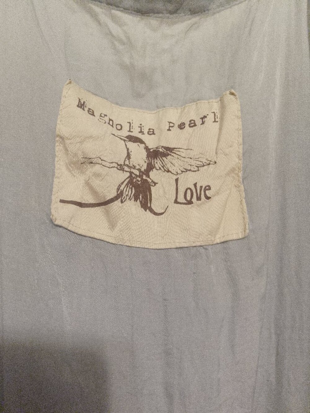 EARLY FARM PIECE MAGNOLIA PEARL BLUE SILK SUNDRESS! TEXAS MADE! OS
